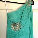 Tony Bowls Teal One Shoulder Gown Size 2 Photo 1