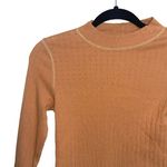 American Eagle 100% Cotton Copper Brown Mock Neck Rib Cropped Top Photo 2