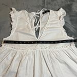 ZARA  Deep V-Neck Sleeveless Baby Doll Blouse Sz M Ruffle Cotton Cottagecore Boho Photo 8