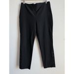 Chico's Women Black Ponte Knit Slim Leg Ankle Pull On Pant Button Detail Size 14 Photo 6