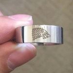 Game of Thrones Ice Wolf Silver Ring Photo 0
