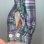 L.L.Bean Women’s Petite purple and green fleece lined flannel jacket winter Photo 4