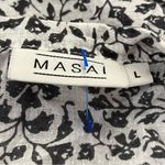 Masai Tunic Dress Floral Long Sleeve Semi Sheer Black White L Size L Photo 2