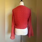 Urban Outfitters Red Star Print Tie-Front Blouse bell sleeves boho western Y2K s Photo 1