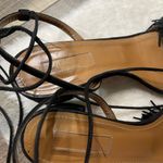 Aquazzura Black Fringe Wild Thing Block Heel Sandals Size 5.5 Photo 3