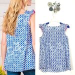 Matilda Jane Adventure Begins Womens Wandering Waters Top Blue Smocked Small Photo 2