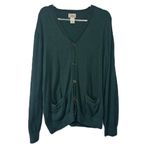 L.L.Bean Hunter Green Cardigan Sweater Size XL Reg Photo 7