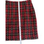 Boston Proper  Holiday Red Plaid Boucle Skirt Size 12 NEW NWOT Photo 10