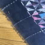 Geometric Print Rectangular Scarf Purple Blue Black OS Photo 7