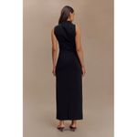 Meshki  The Taylor Draped Crepe Maxi Dress Black High Neck Formal Size 3XL Photo 1