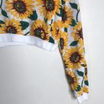 Wet Seal  sunflower all over print long sleeve crop top shirt size medium Photo 3