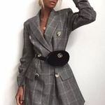 ZARA  Checked Dress Blazer Coat Jacket Fabric Belted Size S NEW Photo 5