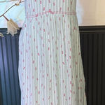 Hatley 100% Organic Cotton Striped Pineapple Maxi Dress ~ Size Large 💚🍄 Pink Photo 0