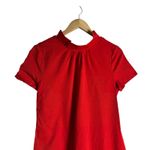 STAUD  Ilana Red High Neck A-Line Short Sleeve Long Cocktail Dress Size Small Photo 6