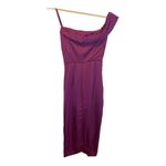Lulus  Showing Off A Little Magenta Asymmetrical Tulip Midi Dress XS Formal NWT Photo 4