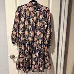Trovata Birds of Paradis Yulia Floral Paloma Floral Long Sleeved Shirtdress | M Blue Size M Photo 6