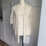 Abercrombie & Fitch Women's Beige Lace Kimono Cover Up Fringe Hem One Size Photo 0