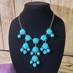 AQUA  Gold Tone Adjustable Length Cabochon Statement Necklace Photo 0
