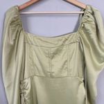 Pretty Little Thing NWT  Puff Sleeve Corset Bodycon Mini Dress Womens 6 Olive Green Photo 12