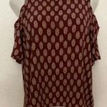 Tea N Rose 💥 Burgundy Paisley Top M Photo 0