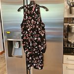 Veronica M ππ Halter Beck Cold Shoulder Ling Sleeve Dress ~ Floral Print M NWT Photo 1