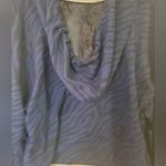 Victoria's Secret Women's Victoria Secret Blue and Black Tiger Striped Hoodie Photo 3