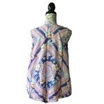 J. JILL Handkerchief Hem Top Sz S Womens Paisley Satin Tunic Blouse Classic Pink Photo 3