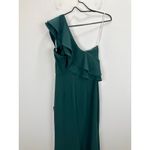 Lulus Grand Beauty Emerald Ruffled One Shoulder Mermaid Maxi Dress Formal S NWT Green Photo 11