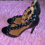 Cape Robbin  Beaded Black Strapped Heels Size 7.5 Photo 2
