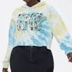 MTV Sweatshirt Hoodie Woman's One Size Cropped Tie Photo 2