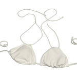 No Boundaries  Womens Bikini Top Sz S 3 5 White String Removable Pads Juniors‎ Photo 0