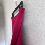 Bebe Y2K Women’s Sleek Red Satin Kick Hem Pleated Pencil Skirt Photo 6