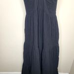 Anthropologie Charlie Holiday  Dress Womens Tiered Priscilla Maxi Black Boho SZ 2 Photo 2