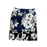 White House | Black Market WHBM Navy Black Floral Colorblock Skirt Size 4 Photo 3