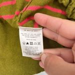 Anthropologie  Sparrow Traveling Stripes Linen Cardigan XS Ruffles Green Pink‎ Photo 6