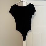 Black Fitted Short Sleeve Bodysuit Size M Photo 4