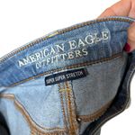 American Eagle Blue High Rise Shortie Denim Rolled Hem Five Pocket Shorts Size 8 Photo 3