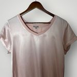Pj Harlow Gianna Satin V-Neck Tee Blush Pink Size XS Lounge Pajama Top Photo 5