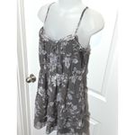 American Eagle  Outfitters Gray Floral Ruffle Tiered Mini Dress Women's Small 4 Photo 1