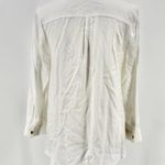 Modcloth Lion Embroidered Pocket Button Up Shirt White Gold Long Sleeves Large Photo 3