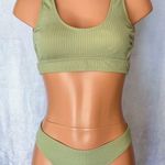Boutique Earthy Green, Hollowed, Bikini Set Photo 0