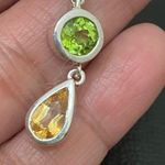 Sterling Silver Vintage 925 Peridot Citrine Geometric Celtic Dangle Pendant 7.9g Photo 10