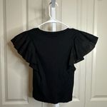 ZARA  Black‎ Ruffle Sleeve Top Photo 2