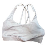 Lululemon  Energy Bra White Strappy Back Women's Size 6 Activewear Support Padded Photo 0