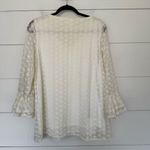 Dress Barn  Women’s 1X Cream Lace Top Boho Peasant Photo 3
