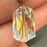 Swavorski Vintage SWAROVSKI Swan Signed Gold-tone Aurora Borealis AB Crystal Drop Earrings Photo 14