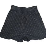 OAT New York Linen Cotton Blend Navy Camel Striped High Rise Shorts (S) Photo 1