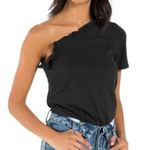 n:philanthropy NWT Blue One-shoulder Bodysuit in Black Photo 10