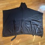 Yoon Black Cotton Blend Turtleneck Poncho with Belt and pockets Knee length Sz M Size M Photo 5