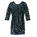 EXPRESS Silver and Black Sequin Mini Dress, EUC, Size 2, MSRP $128 Photo 2